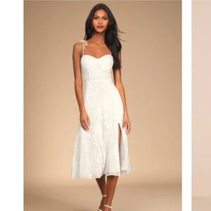 Lulus Elegant White Midi Dress